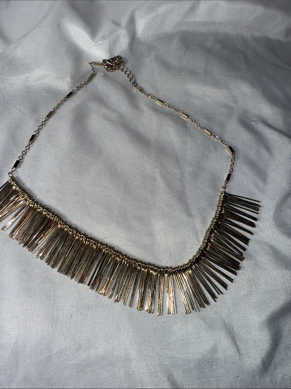 Gold Fringe Statement Necklace